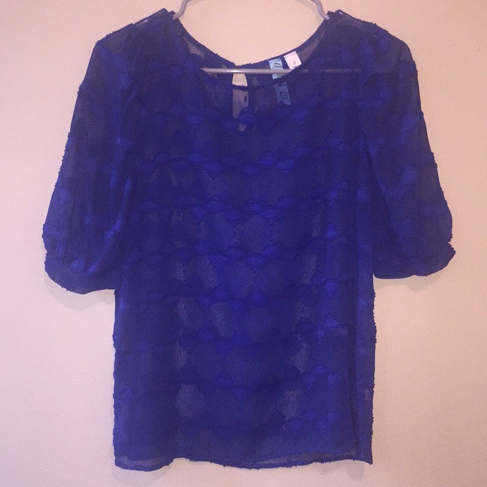 Royal Blue Patterned Blouse